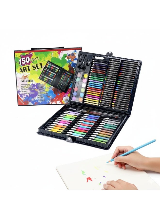 Toyland 1 PC-150 Piece Art Set for Kids – Complete Drawing & Painting Kit with Markers, Crayons, Oil Pastels, Watercolors and Accessories - Image 5